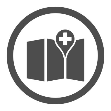 Medical Map Circled Vector Icon