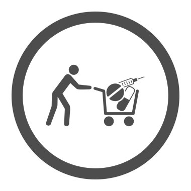 Tıbbi alışveriş daire içinde vektör simgesi