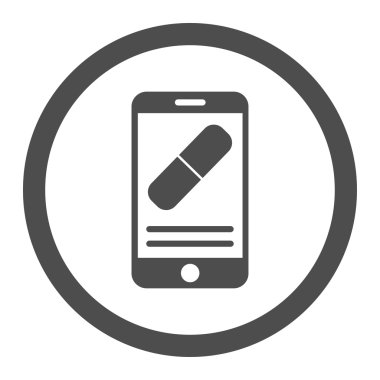 İlaç Online bilgi vektör simgesi daire