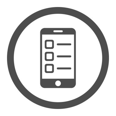 Mobil listesi daire içinde vektör simgesi