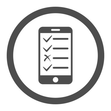 Mobil Test yuvarlak vektör simgesi