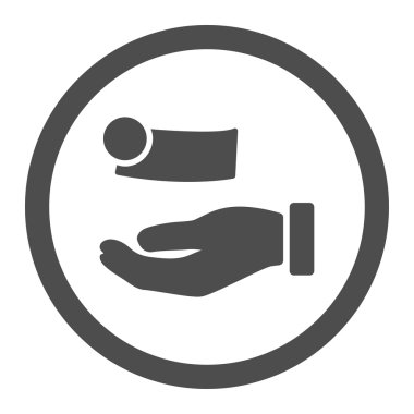 Para ödeme yuvarlak vektör simgesi