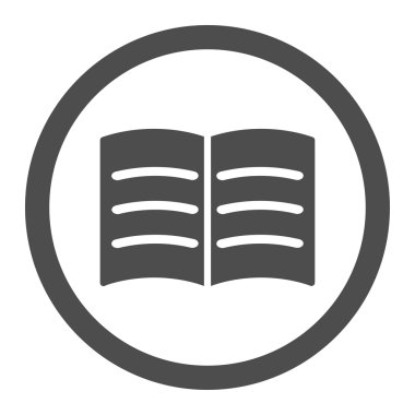 Açık kitap daire içinde vektör simgesi