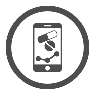 Eczane Online raporu vektör simge yuvarlak