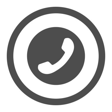 Telefon numarası vektör simgesi daire