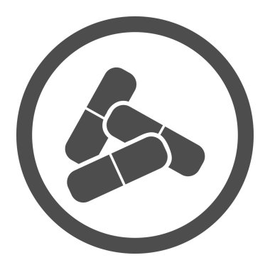 Hapları yuvarlak vektör simgesi