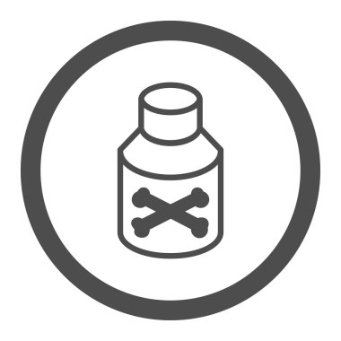 Zehir konteyner yuvarlak vektör simgesi