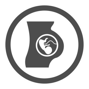 Hamile kadının yuvarlak vektör simgesi