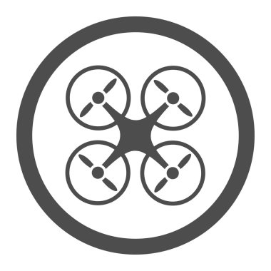Quadcopter yuvarlak vektör simgesi