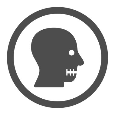 Dikili ağız daire içinde vektör simgesi