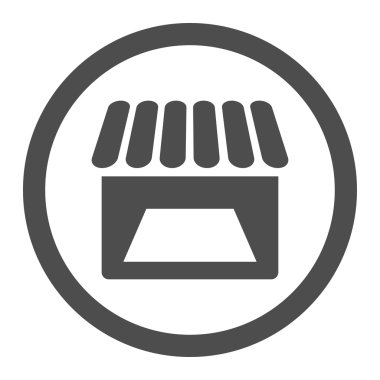 Mağaza yuvarlak vektör simgesi