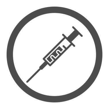 Şırınga yuvarlak vektör simgesi