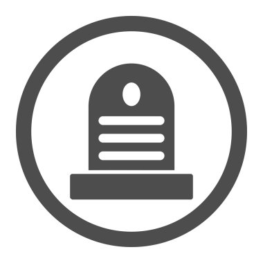 Mezar taşı yuvarlak vektör simgesi