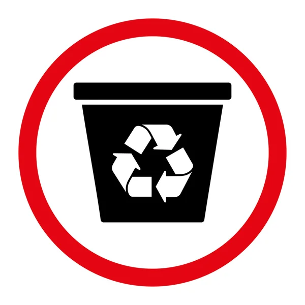 Rubbish Basket Rounded Vector Icon — 图库矢量图片