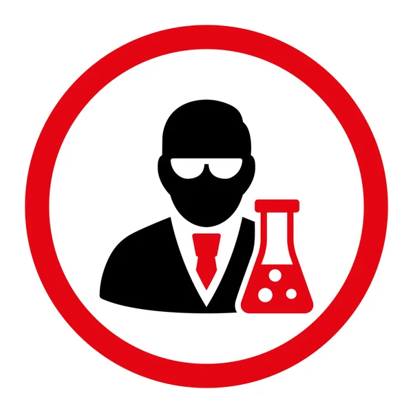 Scientist With Flask Circled Vector Icon — Stock Vector