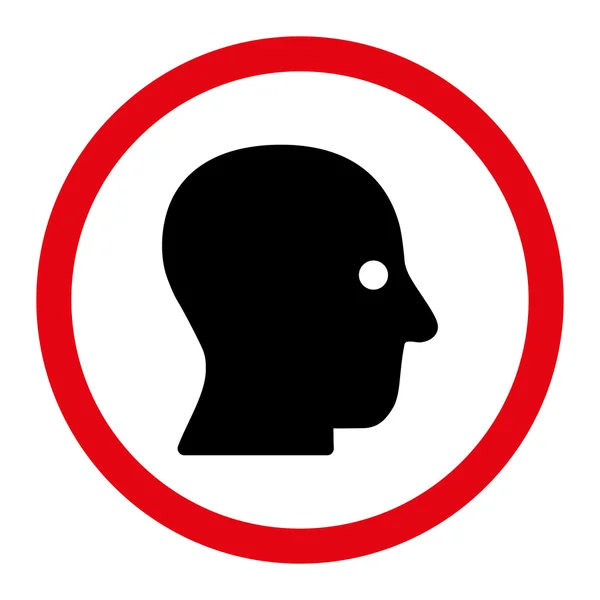 Icono vectorial redondeado cabeza silenciosa — Archivo Imágenes Vectoriales
