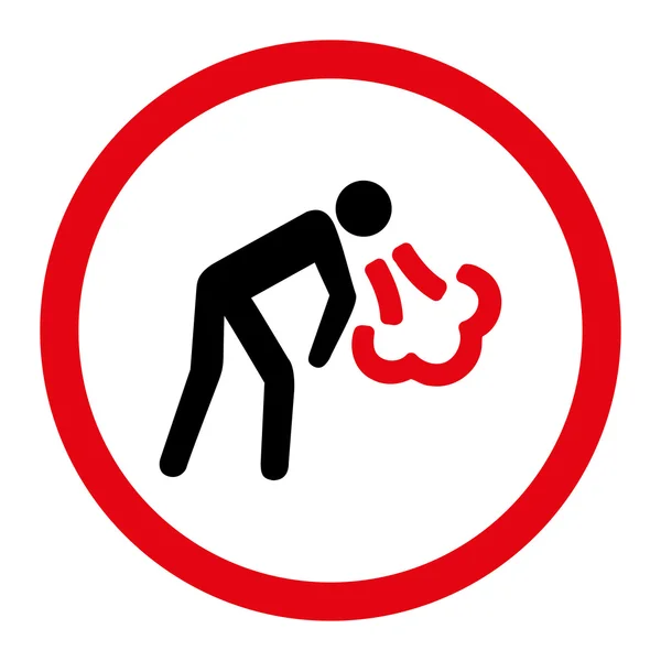 Vomiting Circled Vector Icon — Stock Vector