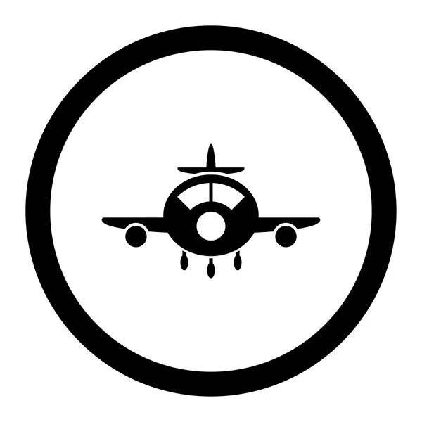 Flugzeug rundet Vektorsymbol ab — Stockvektor