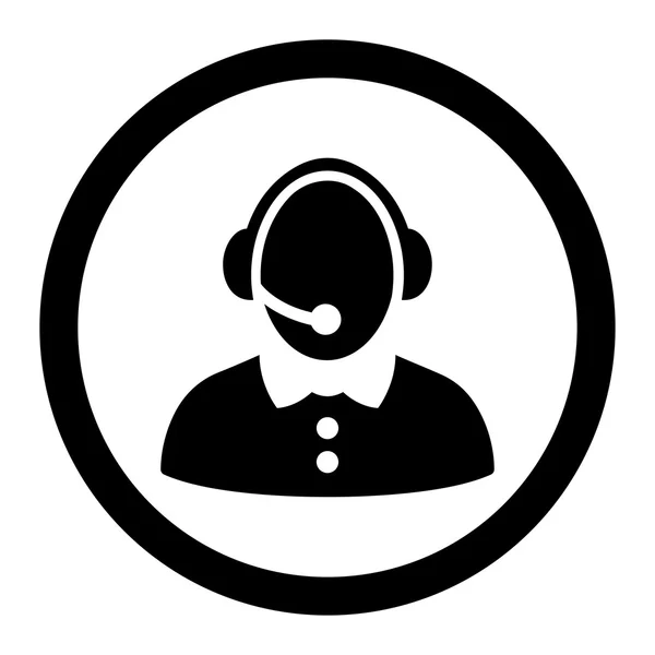 Call Center Girl Circled Vector Icon — ストックベクタ