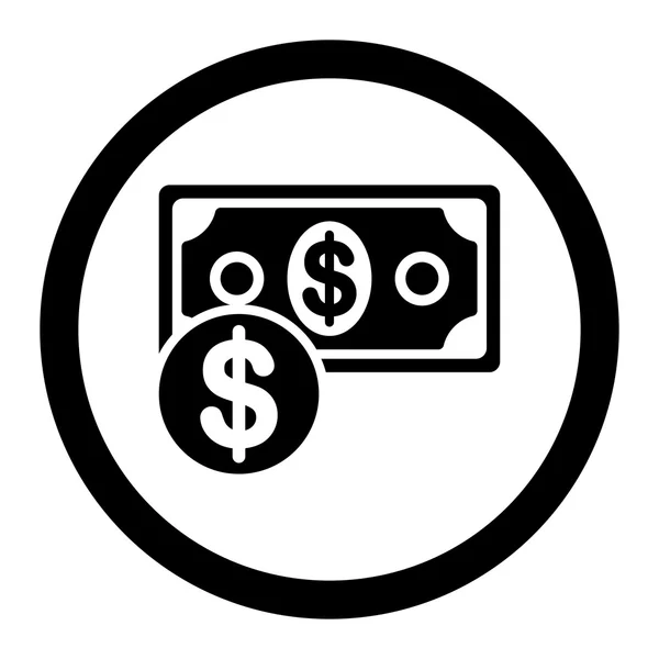 Contant geld afgeronde Vector Icon — Stockvector