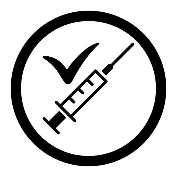 Done Vaccination Circled Vector Icon — Wektor stockowy