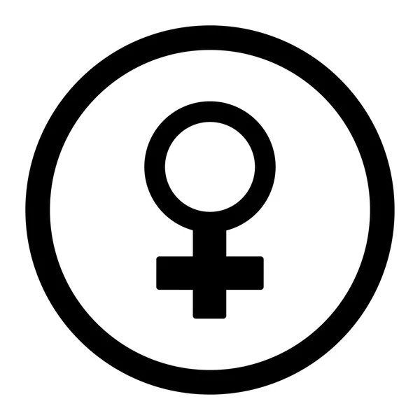 Symbole féminin Icône vectorielle circulaire — Image vectorielle