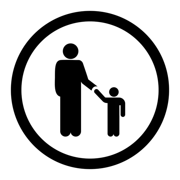 Vater mit Sohn rundet Vektorsymbol ab — Stockvektor