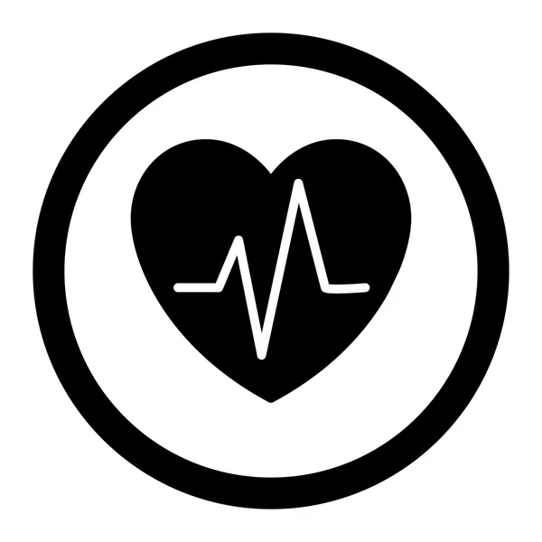 Corazón Ekg Círculo Vector icono — Vector de stock