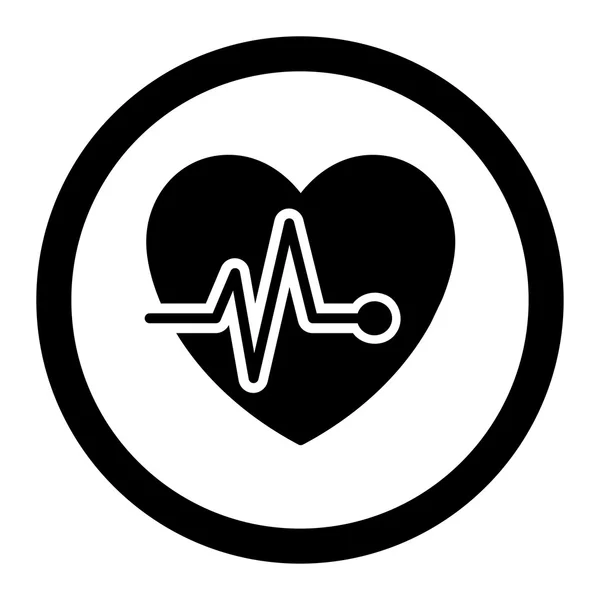 Pulso del corazón redondeado Vector icono — Archivo Imágenes Vectoriales