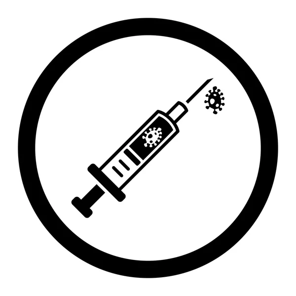 Infectie injectie afgeronde Vector Icon — Stockvector