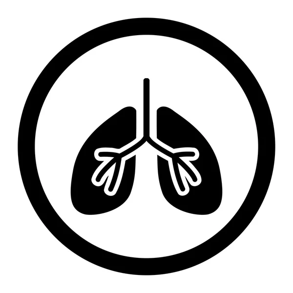 Icona vettoriale cerchiata dei polmoni — Vettoriale Stock