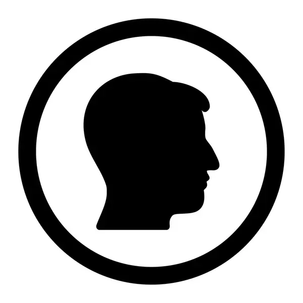 Guy Head Circled Vector Icon — Wektor stockowy