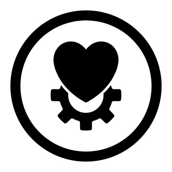 Icono vectorial circular del corazón mecánico — Vector de stock