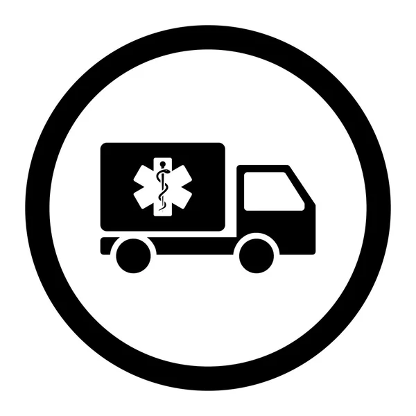 Ícone de vetor circulado de transporte médico — Vetor de Stock