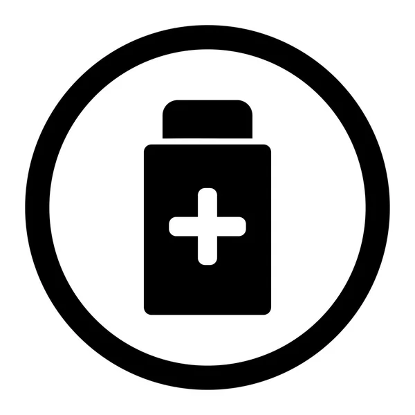 Medication Container Rounded Vector Icon — Stock Vector