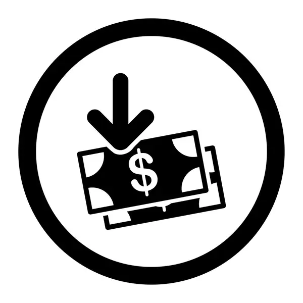 Renda de dinheiro arredondado vetor ícone — Vetor de Stock