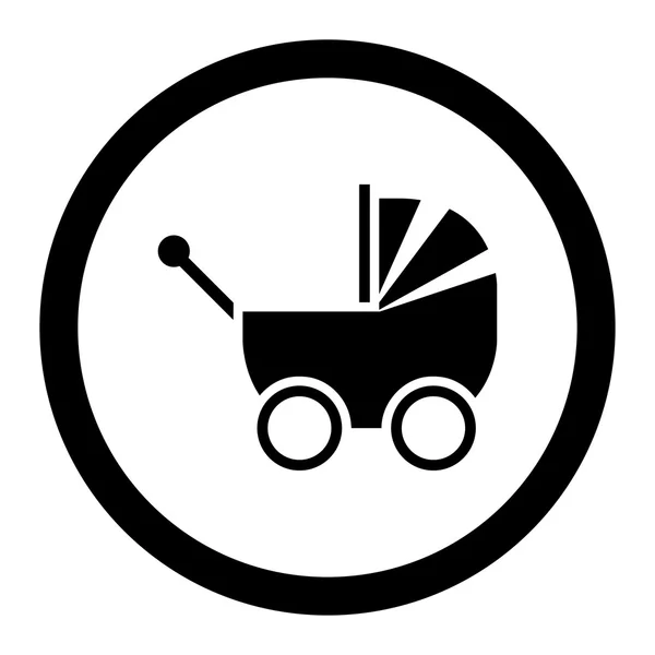 Pram Circled Vector Icon — Stock Vector