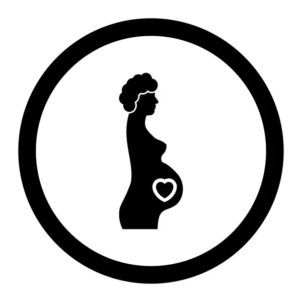 Těhotná žena zaoblené vektorové ikony — Stockový vektor