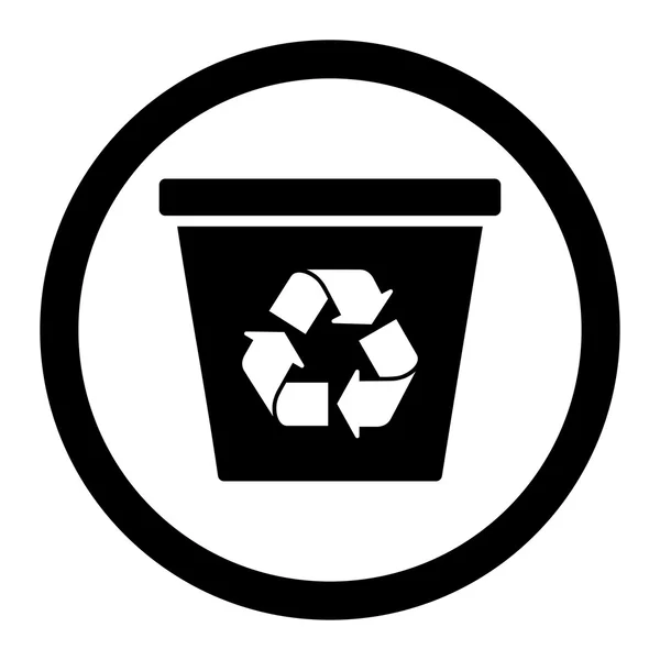 垃圾桶圆形的矢量图标 — 图库矢量图片