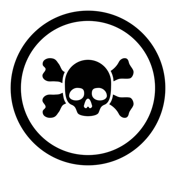 Dangerous And Bones Circled Vector Icon — Stockový vektor