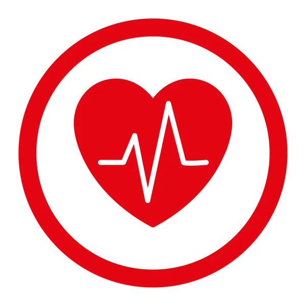 Herz ekg eingekreistes Vektor-Symbol — Stockvektor