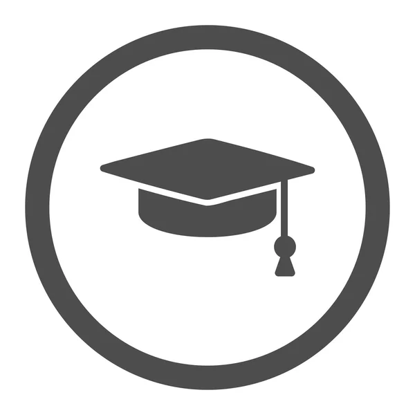 Graduação Cap Rounded Vector Icon —  Vetores de Stock
