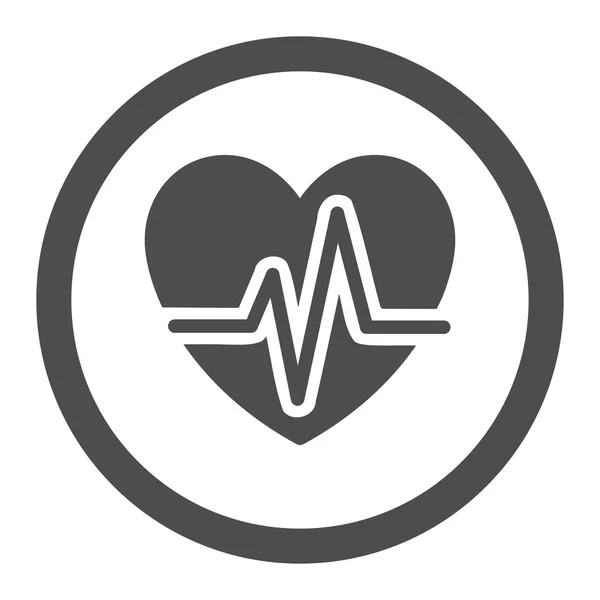 Diagramme cardiaque Icône vectorielle arrondie — Image vectorielle