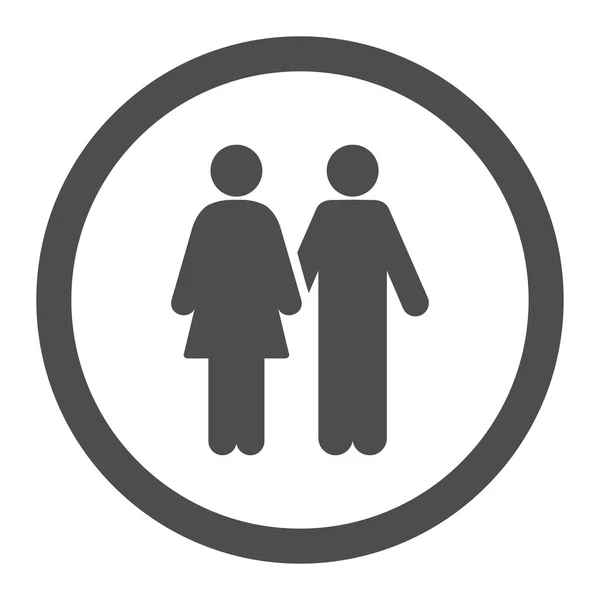 Casal humano círculo vetor ícone —  Vetores de Stock