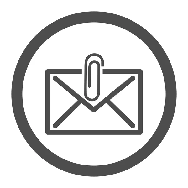 E-Mail-Anhang eingekreistes Vektorsymbol — Stockvektor