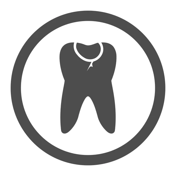 Diente de la caries redondeado Vector icono — Archivo Imágenes Vectoriales