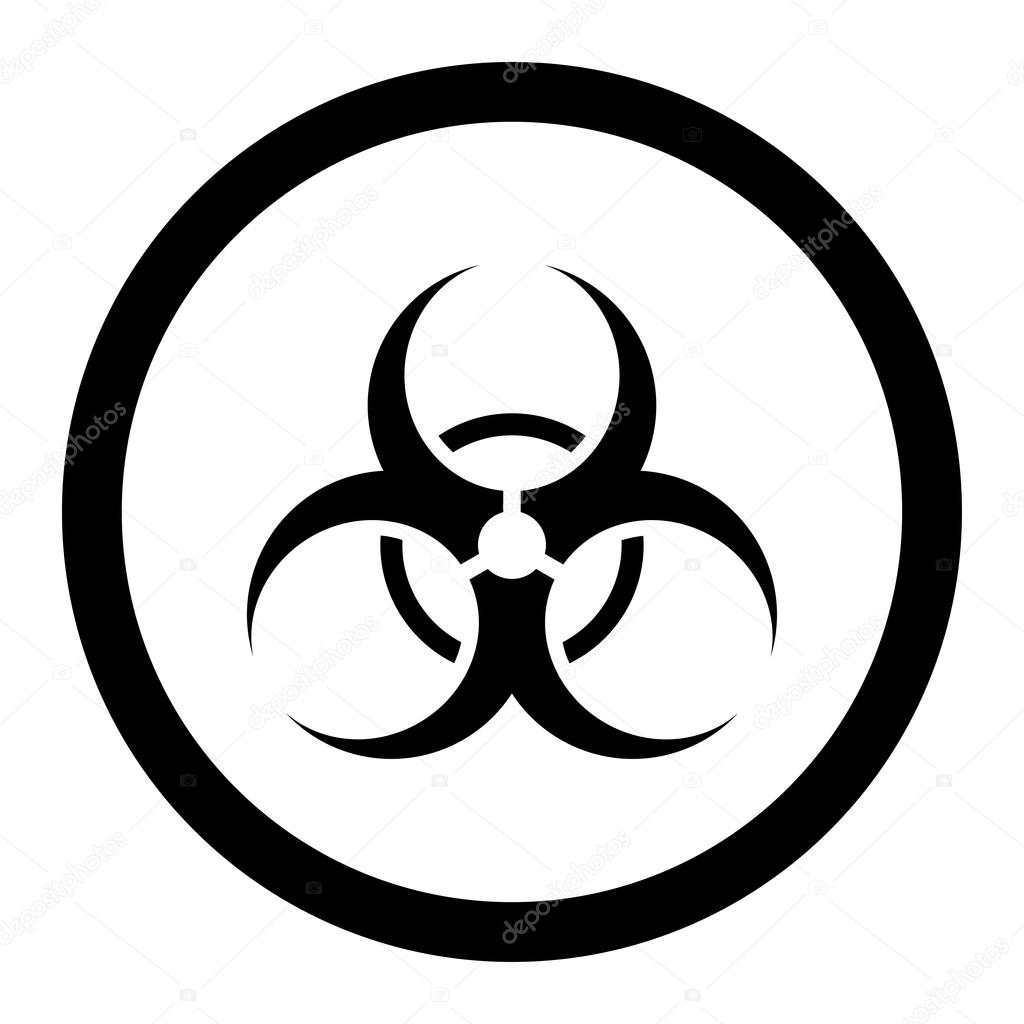 Biohazard Symbol Rounded Vector Icon