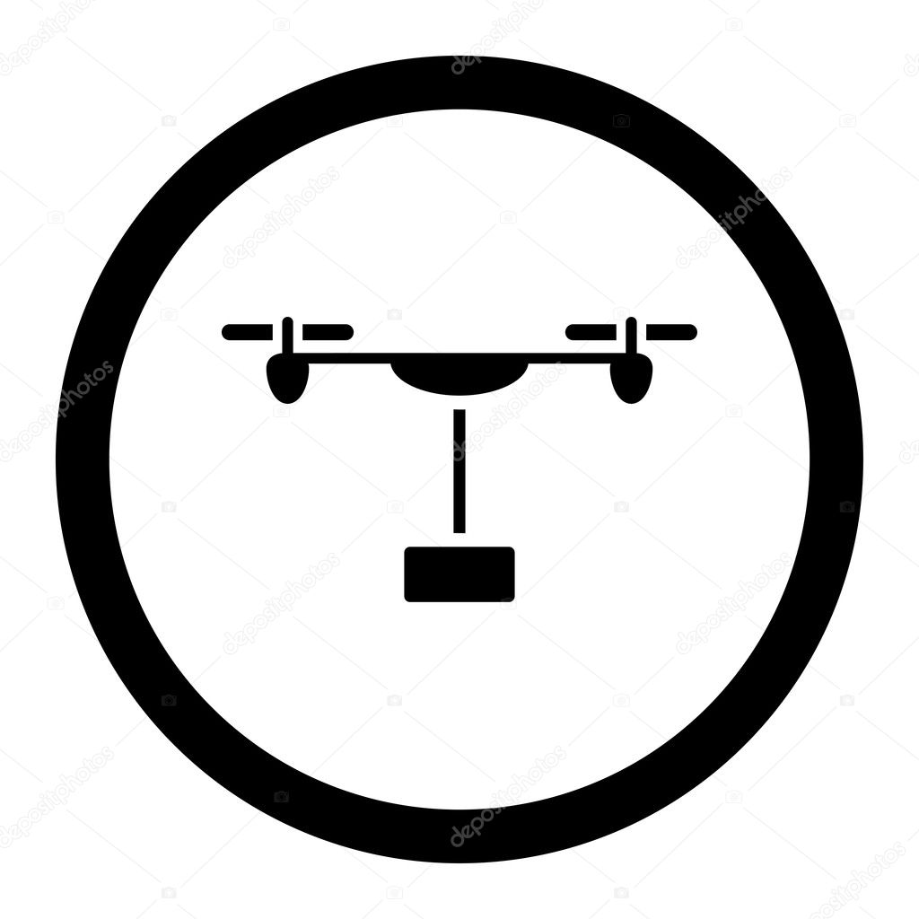 Drone Shipment Circled Vector Icon
