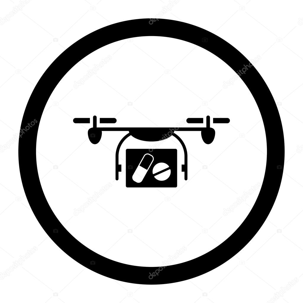 Medical Drone Circled Vector Icon