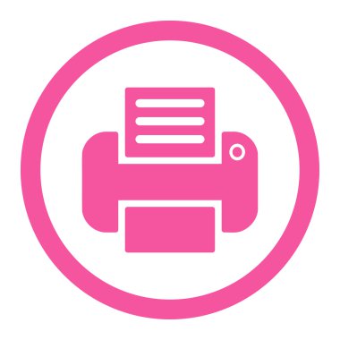 Yazdırma yuvarlak Raster simgesi